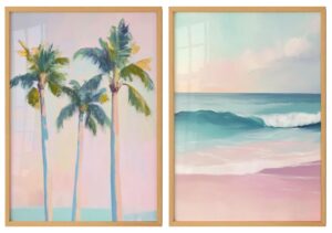 Beach Pastel Coastal Wall Art - 2 Pieces