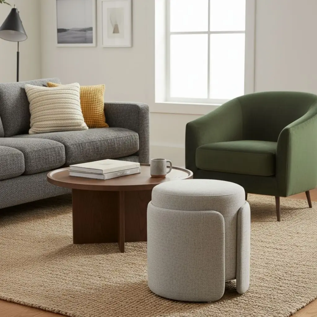 Alpha Full Upholstered Stool - Image 3