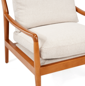Kai Armchair In Beech Wood With Cushioned Back & Seat