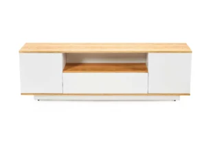 Dania TV Unit White & Beige - Natural Oak