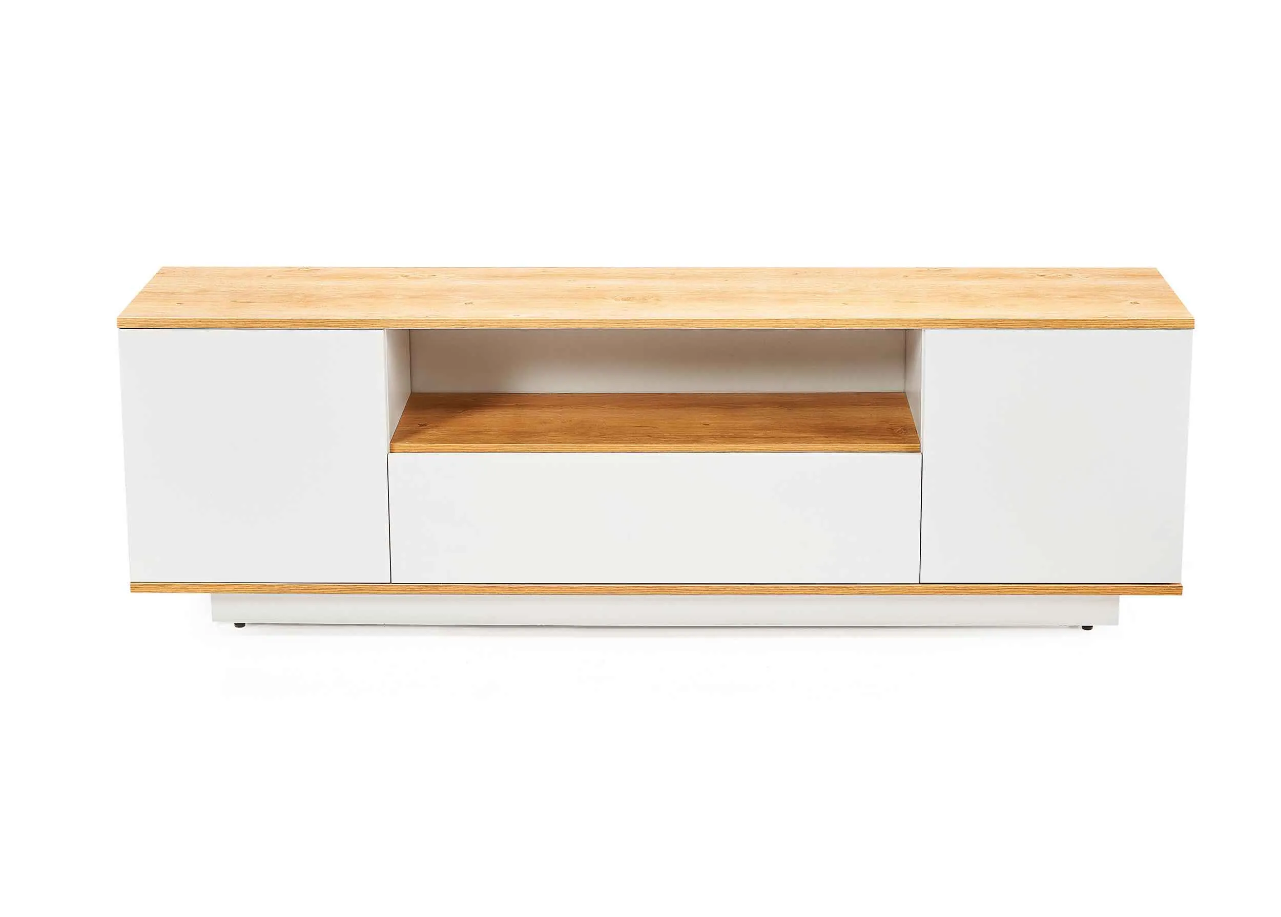 Dania TV Unit White & Beige - Natural Oak